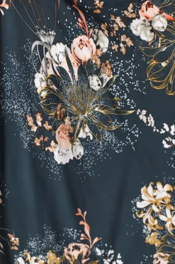Adela Mini Dress - Oversized Smock Dress with Batwing Sleeves in Indigo Print><noscript><img width=