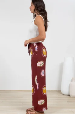 Adelaide Pants - Drawstring High Waisted Wide Leg Pant in Tamrin Print><noscript><img width=
