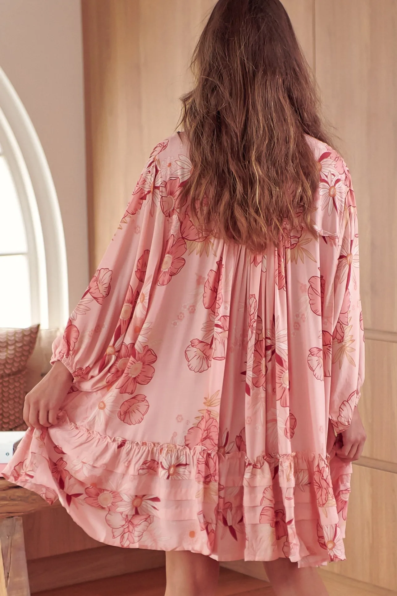 Aimee Mini Dress - Oversized Style with Folded Collar Dress in Beliss Print>Jaase