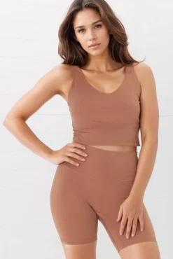 Axel Bike Shorts - Thick Highwaisted Band Bike Shorts in Burnt Orange><noscript><img width=