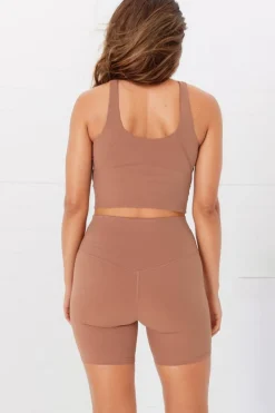 Axel Bike Shorts - Thick Highwaisted Band Bike Shorts in Burnt Orange><noscript><img width=