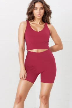 Axel Bike Shorts - Thick Highwaisted Band Bike Shorts in Magenta>Salty Crush Online