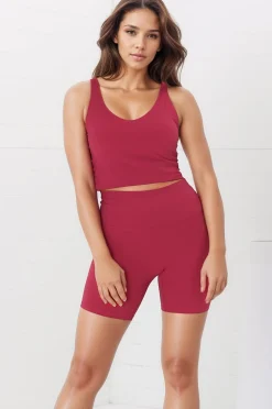 Axel Bike Shorts - Thick Highwaisted Band Bike Shorts in Magenta><noscript><img width=