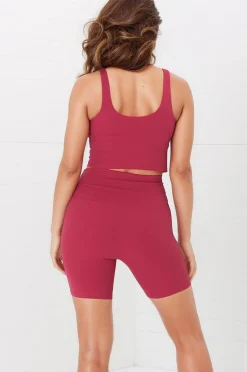 Axel Bike Shorts - Thick Highwaisted Band Bike Shorts in Magenta><noscript><img width=