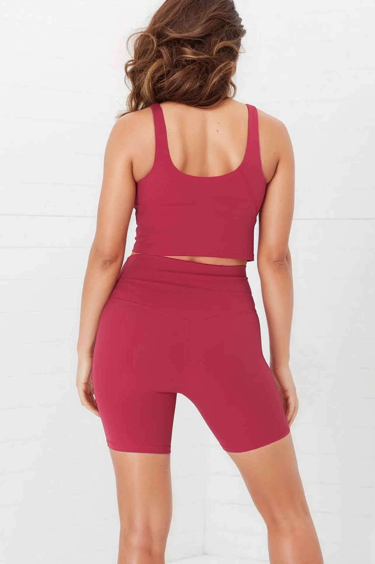 Axel Bike Shorts - Thick Highwaisted Band Bike Shorts in Magenta>Salty Crush Online