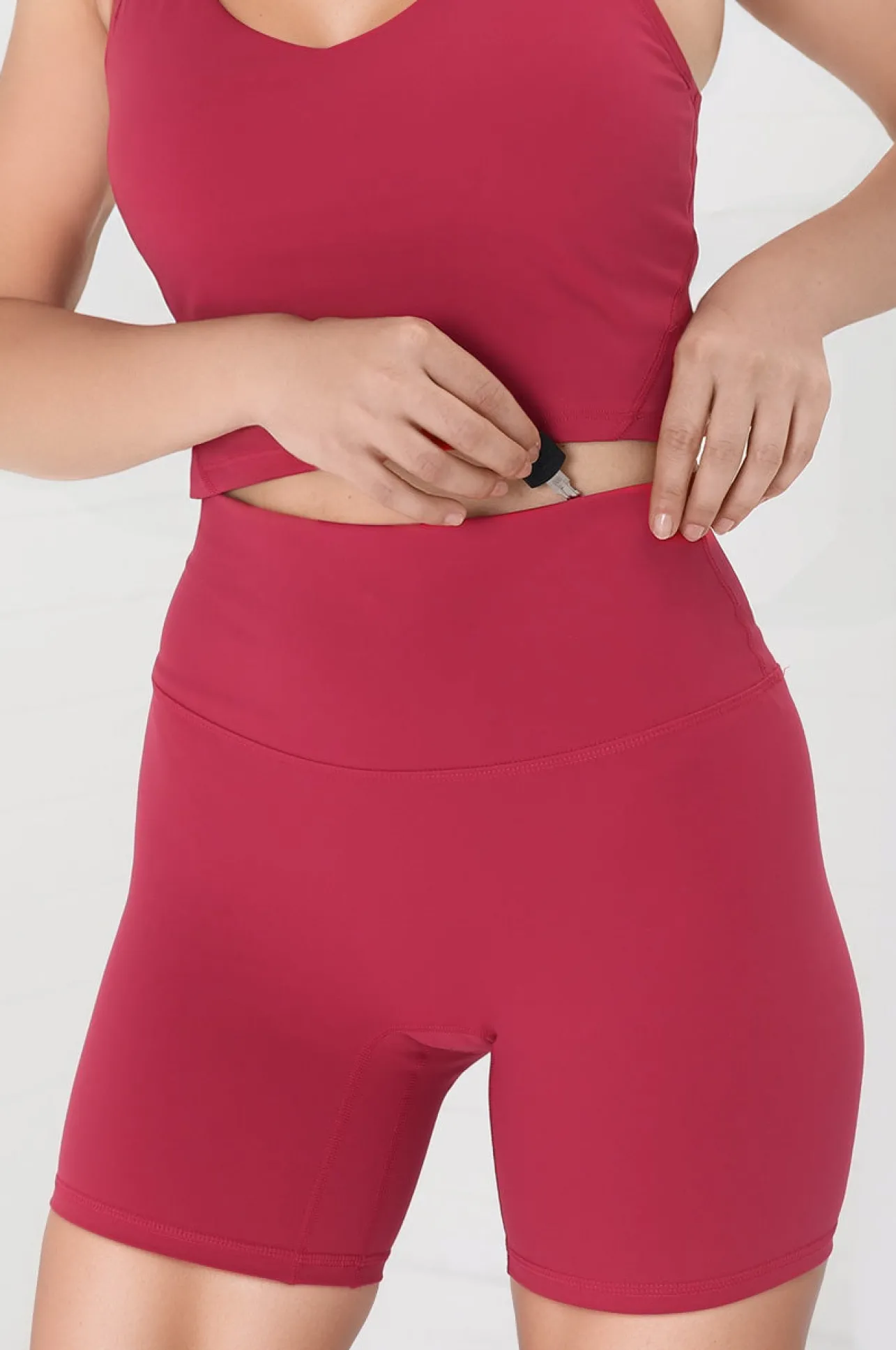 Axel Bike Shorts - Thick Highwaisted Band Bike Shorts in Magenta>Salty Crush Online