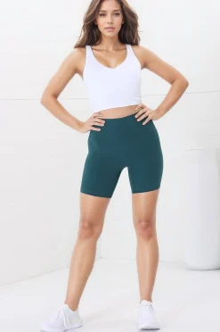 Axel Bike Shorts - Thick Highwaisted Band Bike Shorts in Teal>Salty Crush Clearance