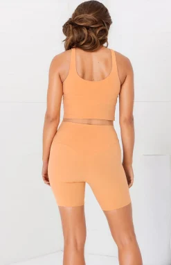 Axel Bike Shorts - Thick Highwaisted Band Bike Shorts in Boston Orange><noscript><img width=