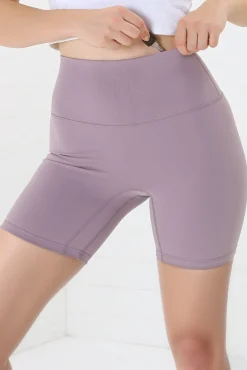 Axel Bike Shorts - Thick Highwaisted Band Bike Shorts in Mauve>Salty Crush Best