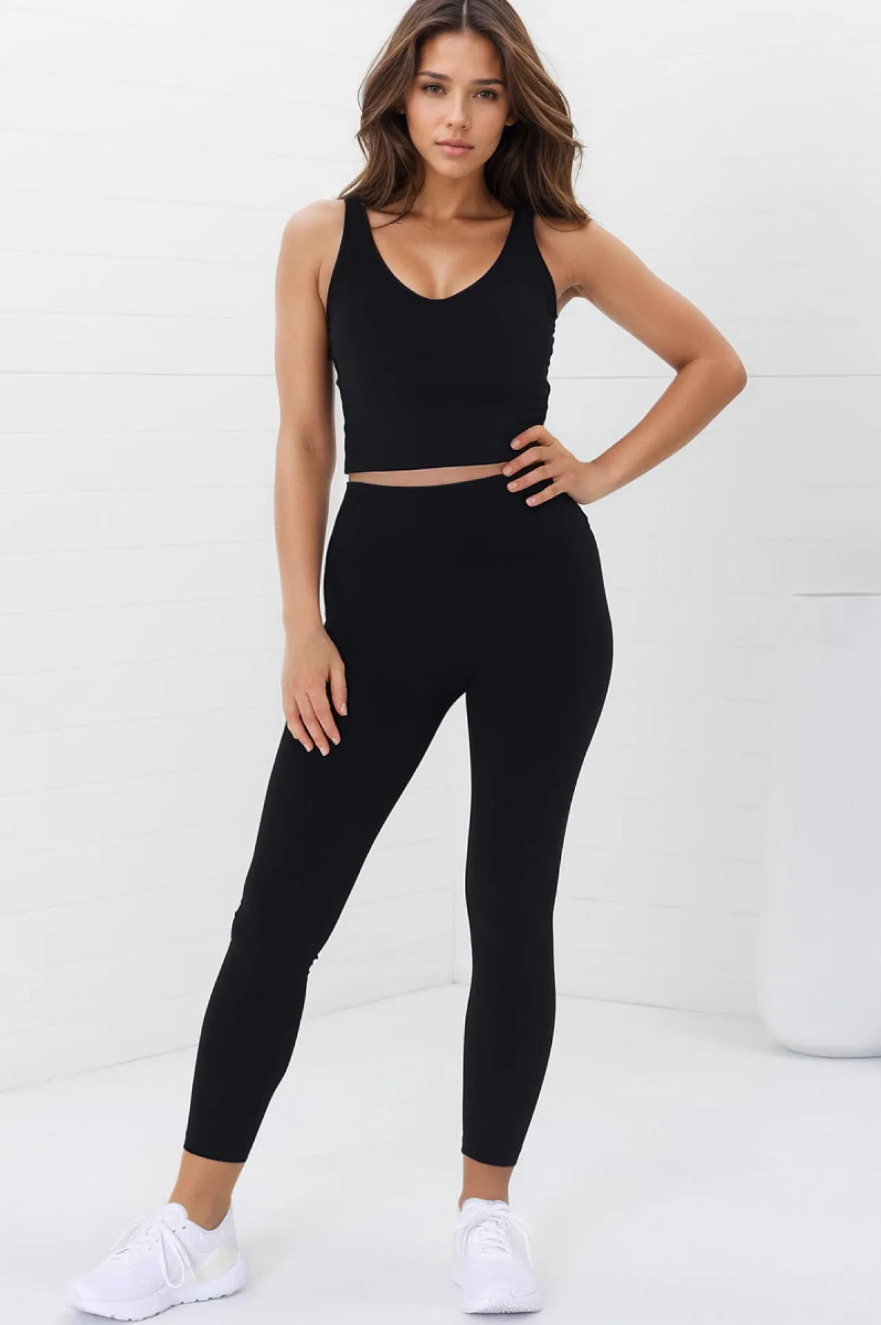 Axel Leggings - High Waisted Full Length Leggings in Black>Salty Crush Discount