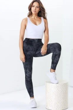 Axel Leggings - High Waisted Full Length Leggings in Grey Tie-Dye>Salty Crush Outlet