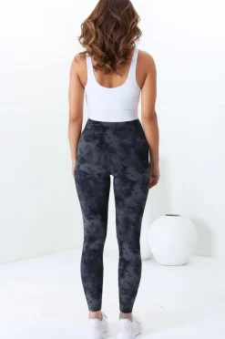 Axel Leggings - High Waisted Full Length Leggings in Grey Tie-Dye><noscript><img width=