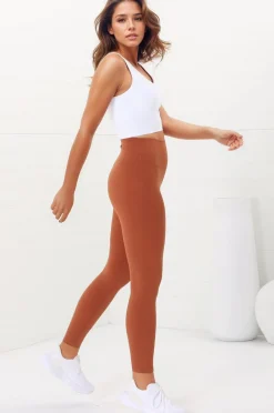 Axel Leggings - High Waisted Full Length Leggings in Tan><noscript><img width=
