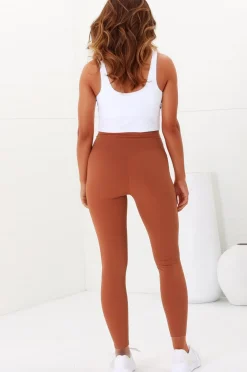 Axel Leggings - High Waisted Full Length Leggings in Tan><noscript><img width=