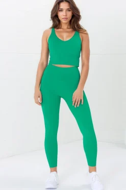 Axel Leggings - High Waisted Full Length Leggings in Verdant>Salty Crush Discount