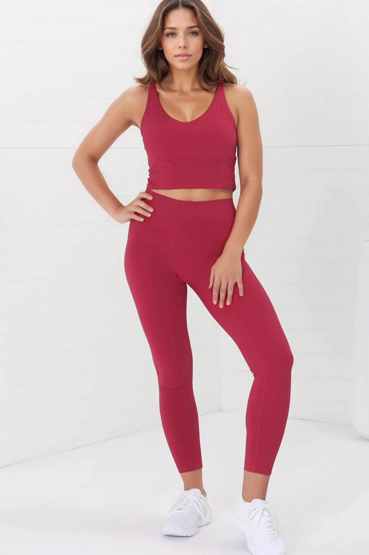 Axel Leggings - High Waisted Full Length Leggings in Magenta>Salty Crush Discount
