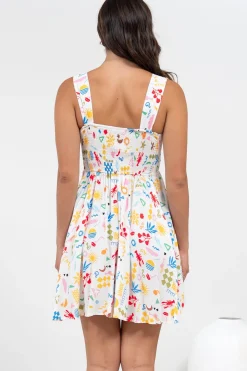 Bliss Mini Dress - Square Neckline Tiered Sun Dress in Soliel Print><noscript><img width=