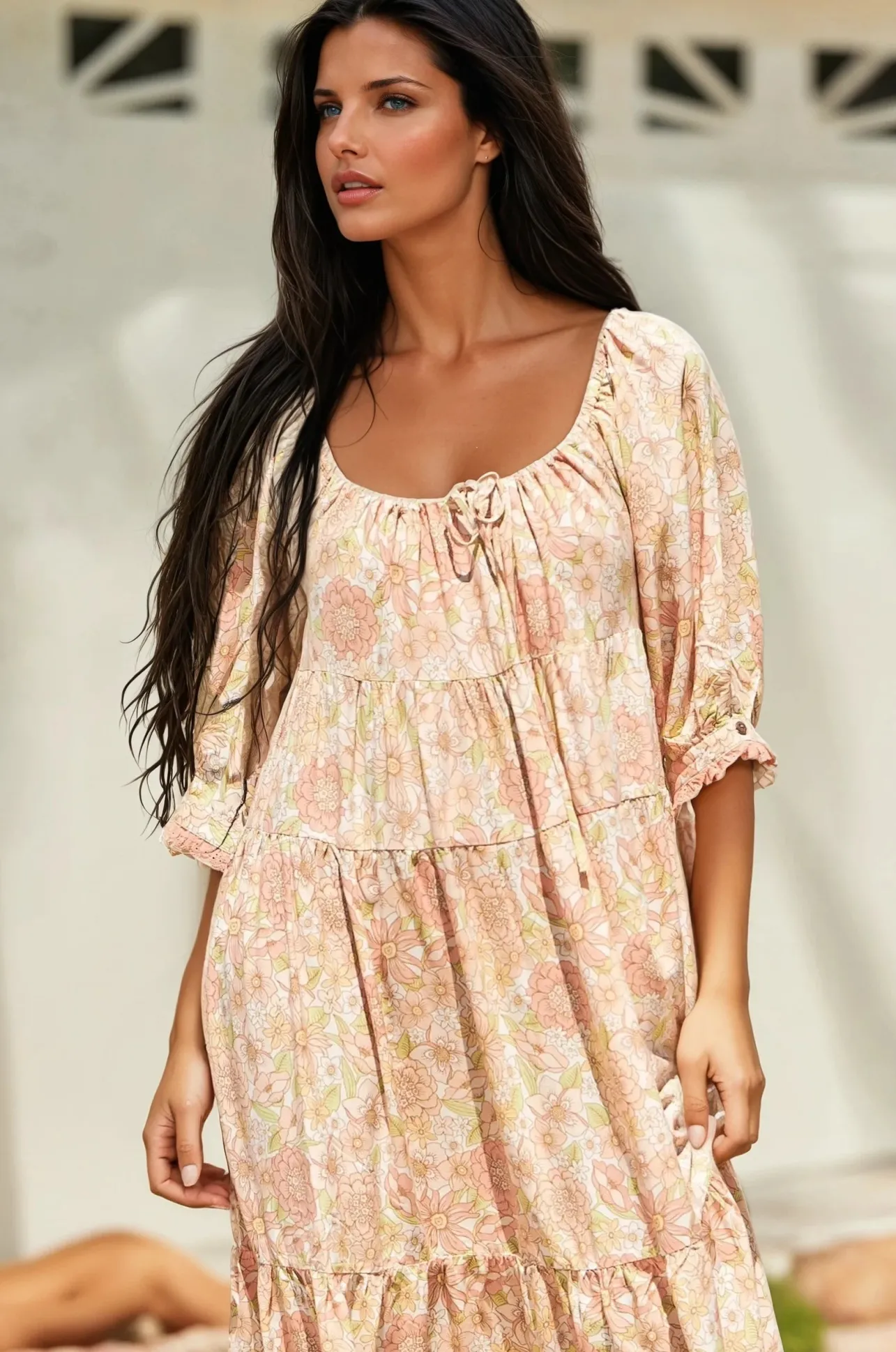 Blossom Maxi Dress - Round Neckline with in Tigerlily Print>Jaase Sale