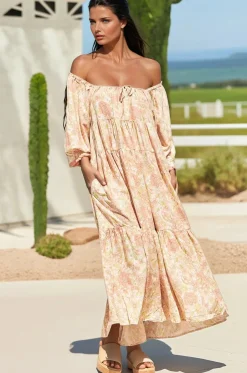 Blossom Maxi Dress - Round Neckline with in Tigerlily Print><noscript><img width=