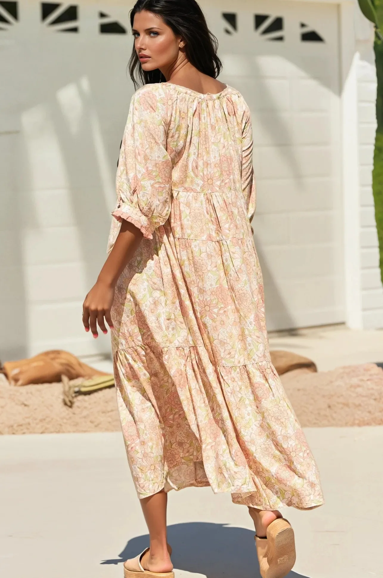 Blossom Maxi Dress - Round Neckline with in Tigerlily Print>Jaase Sale