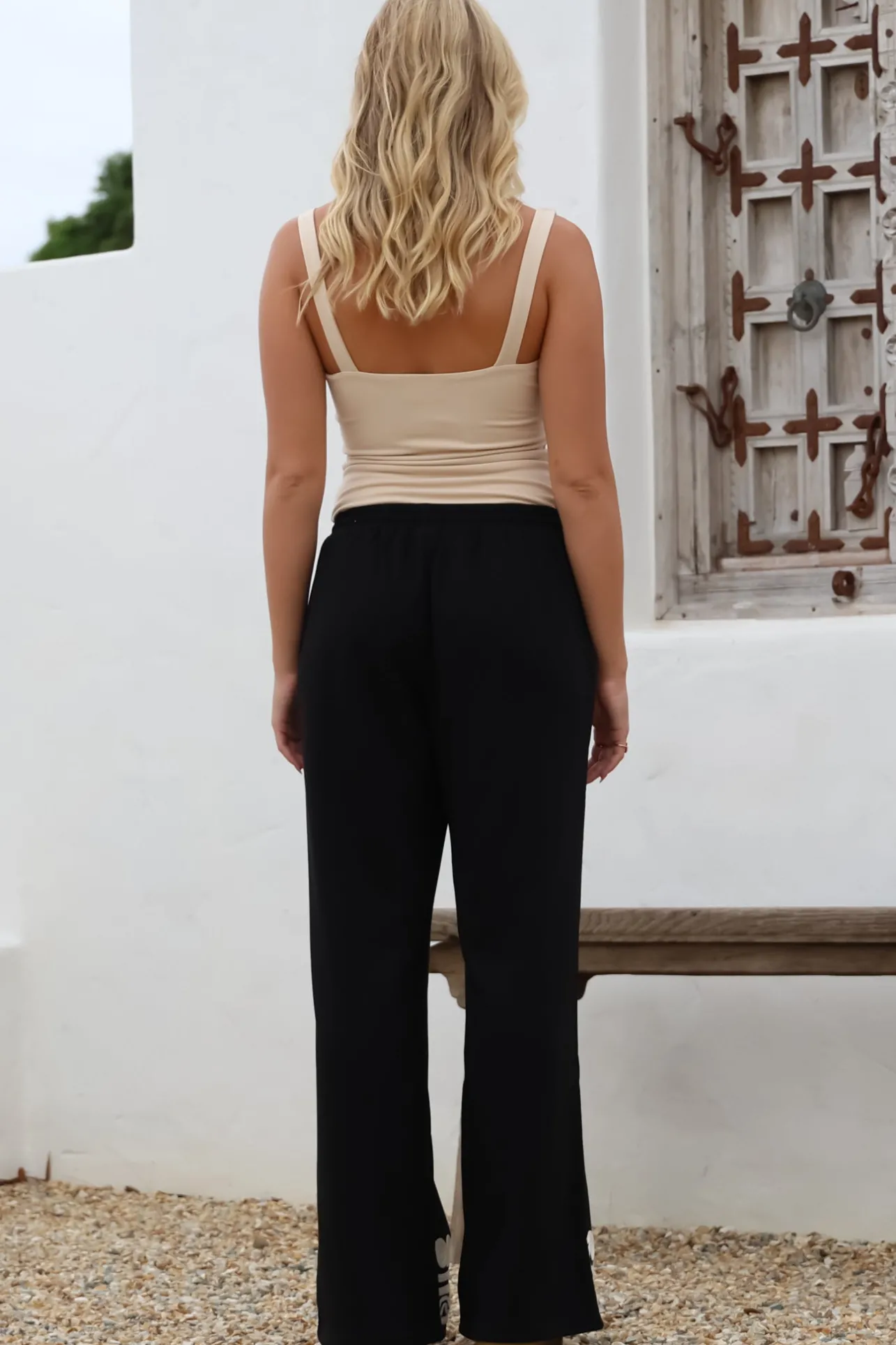 Bohdi Joggers - High Waisted Straight Leg Decaled Jogger in Black>Salty Crush Online