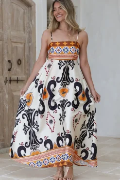 Bonita Maxi Dress - Spaghetti Strap Sun Dress in Belrae Print><noscript><img width=