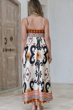 Bonita Maxi Dress - Spaghetti Strap Sun Dress in Belrae Print><noscript><img width=
