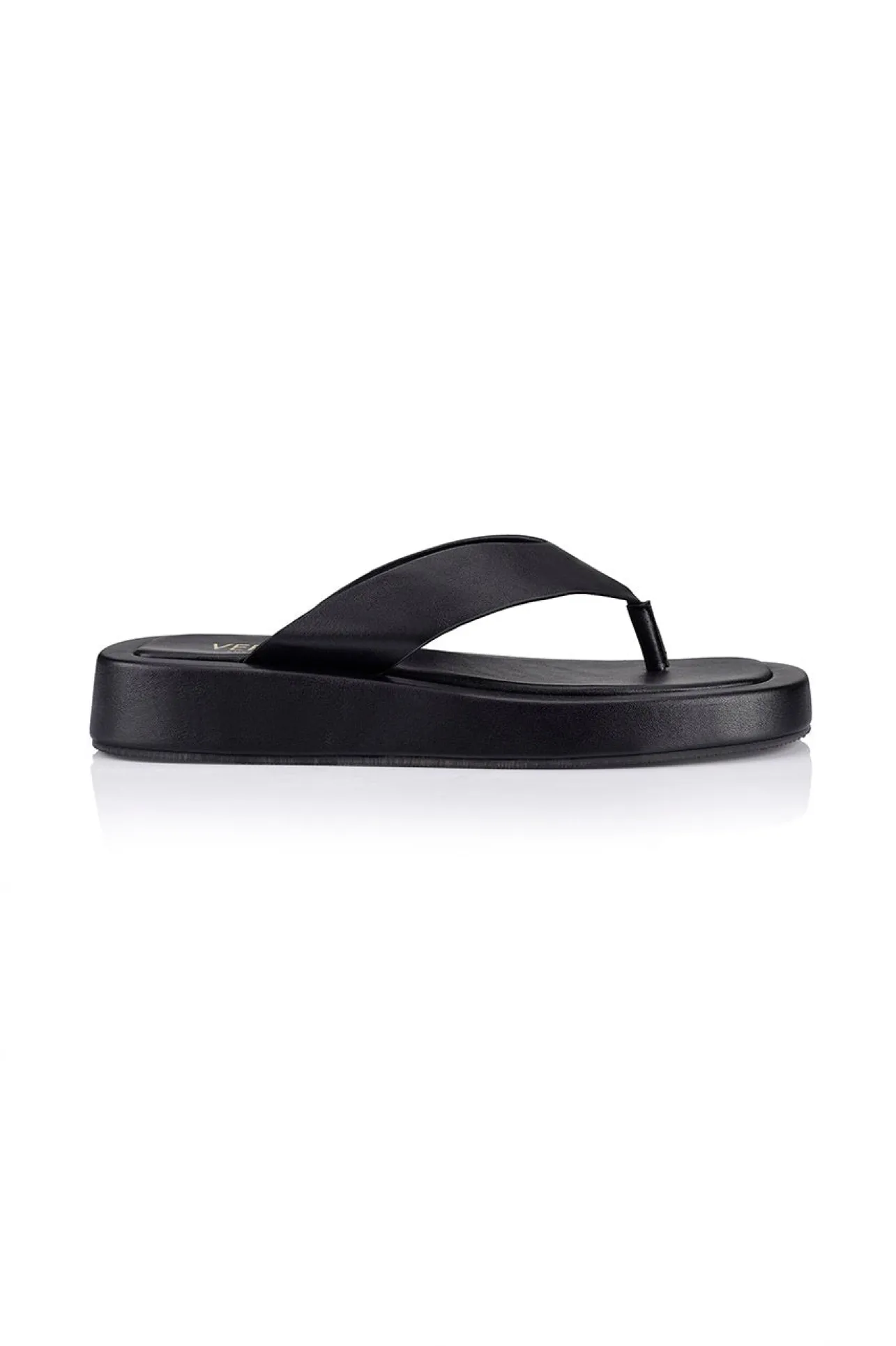 Bouncer II Flatform Thongs - Black Smooth>Verali Clearance