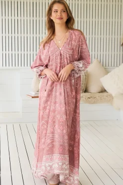 Bree Maxi Dress - Frill Balloon Sleeve V Neck Shift Dress in Angelina Print><noscript><img width=