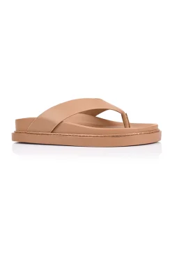 Bridget Foodbed Slides - Dark Camel Tan>Verali Outlet