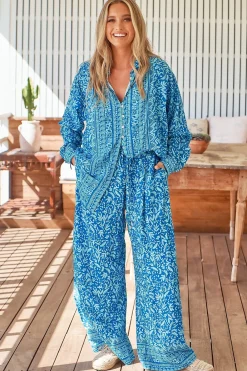 Brooks Pants - Relaxed Drawstring Wide Leg Pants in Letty Print><noscript><img width=