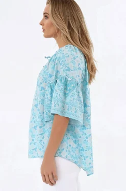 Carissa Top - On or Off Shoulder Pull Over Top in Siena Print><noscript><img width=