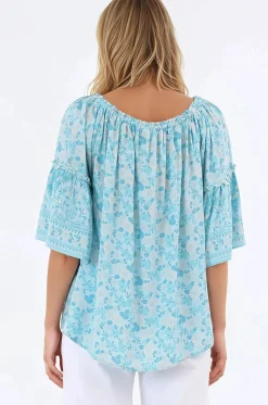 Carissa Top - On or Off Shoulder Pull Over Top in Siena Print><noscript><img width=