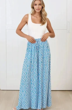Charli Pants - Paper Bag High Waisted Wide Leg Pants in Dory Print><noscript><img width=
