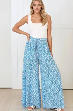 Charli Pants - Paper Bag High Waisted Wide Leg Pants in Dory Print><noscript><img width=