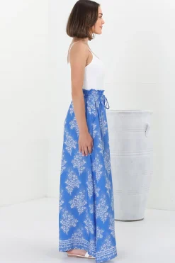 Charli Pants - Paper Bag High Waisted Wide Leg Pants in Bridgette Print><noscript><img width=