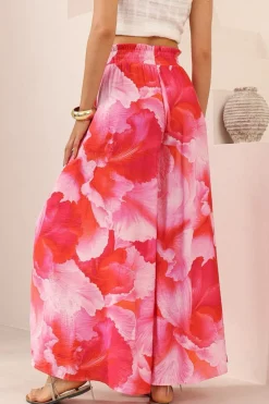 Charli Pants - Paper Bag High Waisted Wide Leg Pants in Greta Print><noscript><img width=