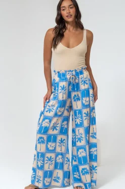 Charli Pants - Paper Bag High Waisted Wide Leg Pants in Maxima Print><noscript><img width=