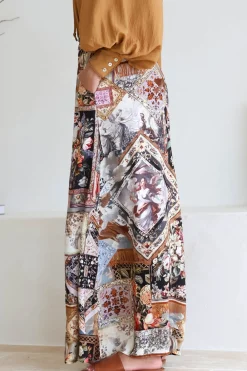 Charli Pants - Paper Bag High Waisted Wide Leg Pants in Elaine Print><noscript><img width=