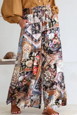 Charli Pants - Paper Bag High Waisted Wide Leg Pants in Elaine Print><noscript><img width=