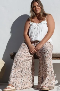 Charli Pants - Paper Bag High Waisted Wide Leg Pants in Akira Print><noscript><img width=