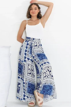 Charli Pants - Paper Bag High Waisted Wide Leg Pants in Halia Print><noscript><img width=
