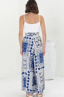 Charli Pants - Paper Bag High Waisted Wide Leg Pants in Halia Print><noscript><img width=