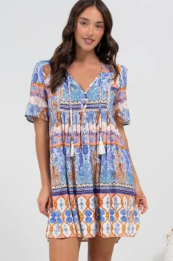 Chia Mini Dress - Babydoll Dress in Belly Print><noscript><img width=