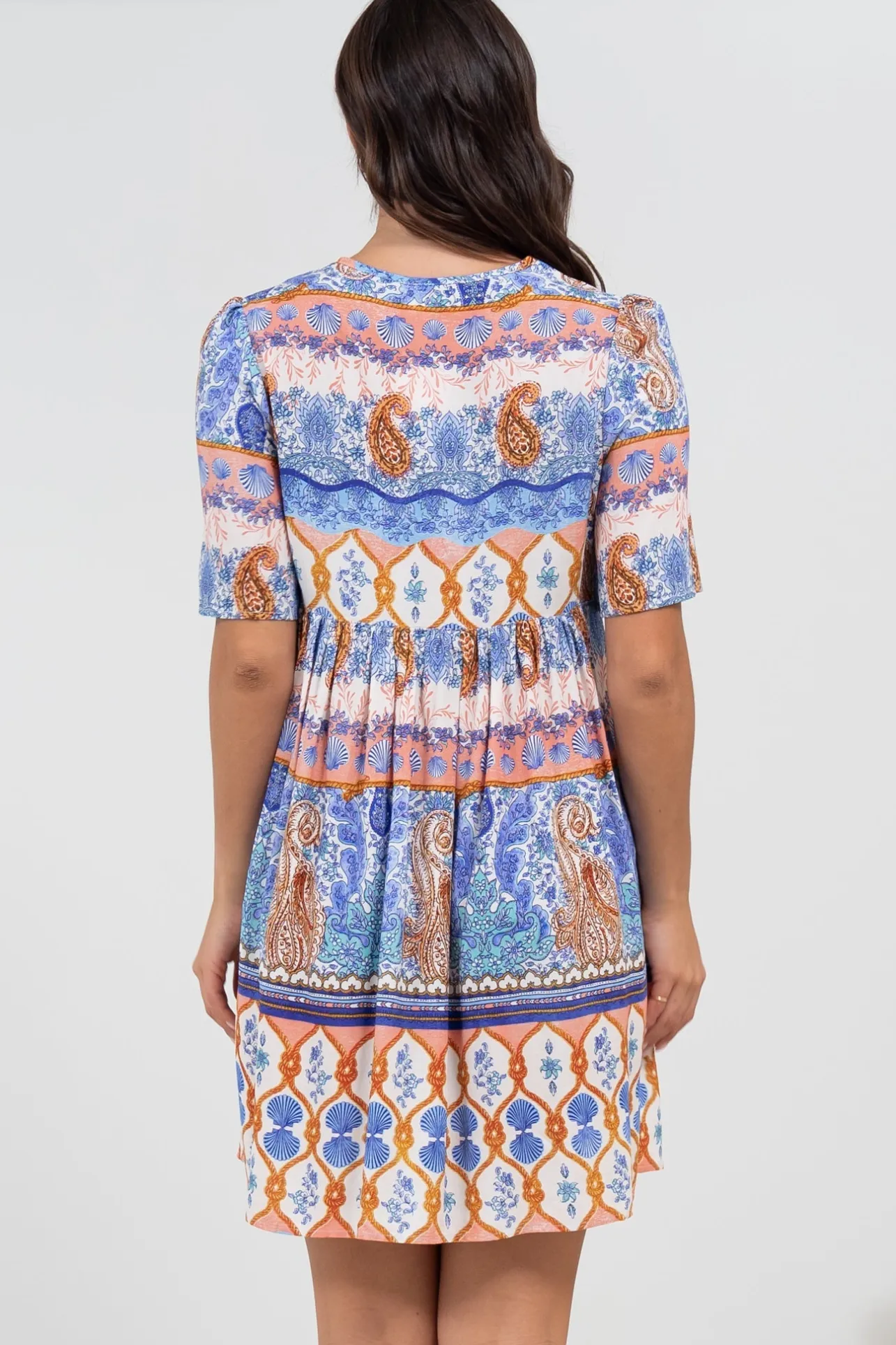 Chia Mini Dress - Babydoll Dress in Belly Print>Salty Crush Sale