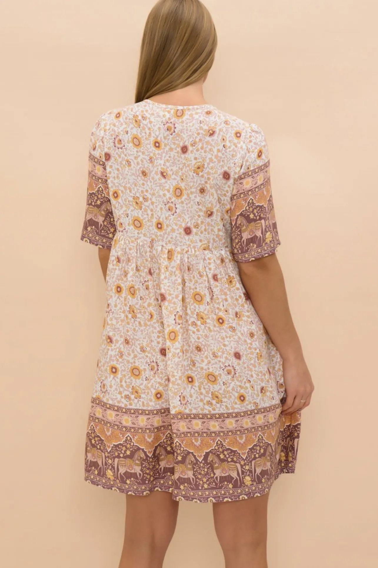 Chia Mini Dress - Babydoll Dress in Livia Print>Salty Crush Discount