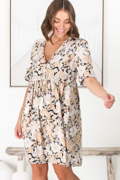 Chia Mini Dress - Babydoll Dress in Lyanna Print><noscript><img width=