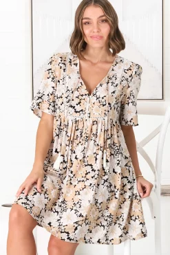 Chia Mini Dress - Babydoll Dress in Lyanna Print><noscript><img width=