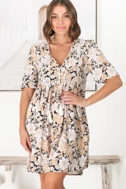 Chia Mini Dress - Babydoll Dress in Lyanna Print><noscript><img width=
