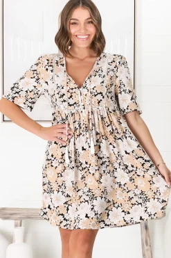 Chia Mini Dress - Babydoll Dress in Lyanna Print><noscript><img width=